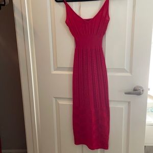 Red midi dress